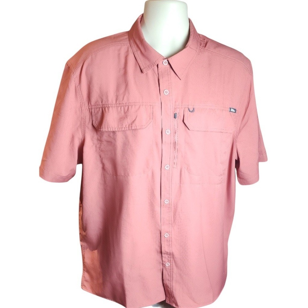Eddie Bauer Mens XL Short Sleeve Ripstop Fishing Shirt Red  NWT Outdoors